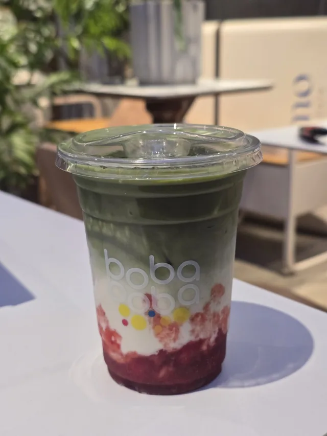 Strawberry matcha latte